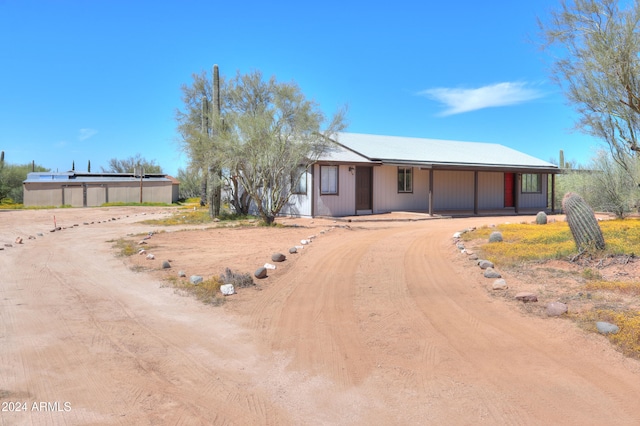 view of single story home