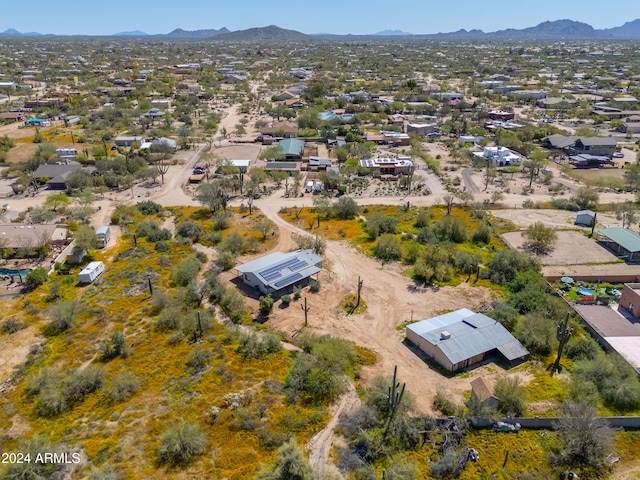 aerial view with a mountain view