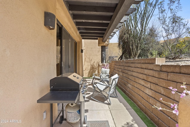 view of patio featuring area for grilling