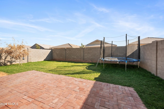 view of patio featuring a trampoline