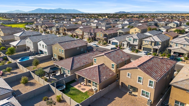 bird's eye view featuring a mountain view