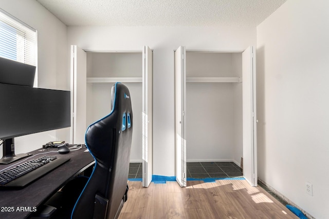 214 W June Cir, Mesa, AZ 85201 - home office with wood finished floors and a textured ceiling