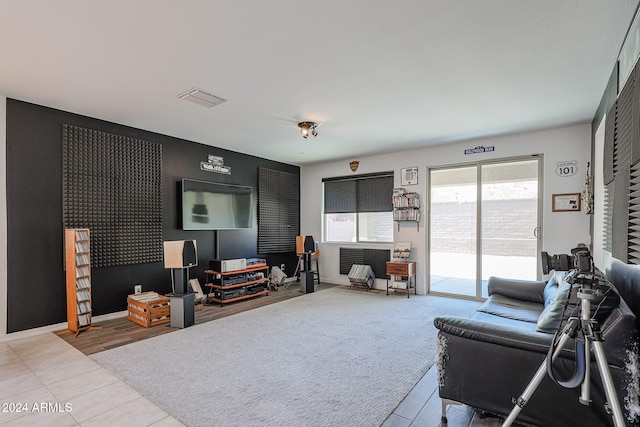 view of tiled living room