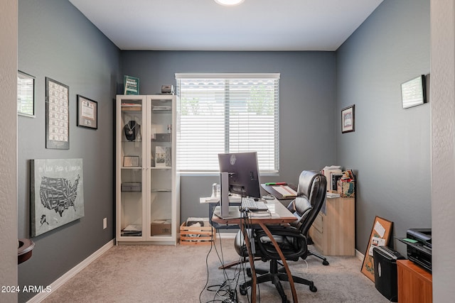 office area with light carpet and a wealth of natural light