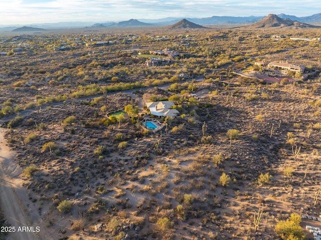 aerial view featuring a mountain view