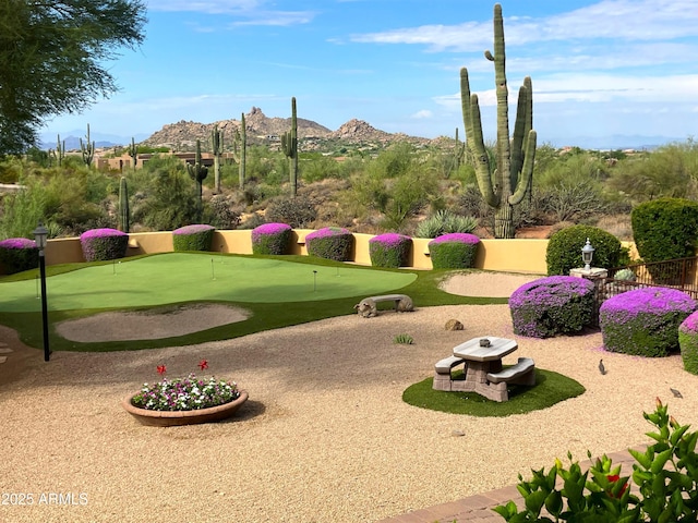 view of property's community with a mountain view