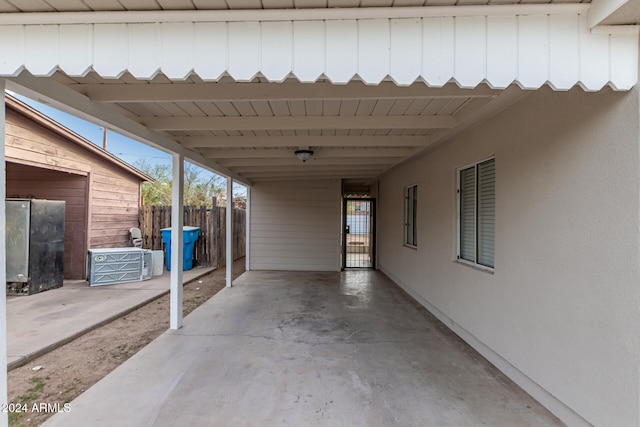 view of patio with a carport