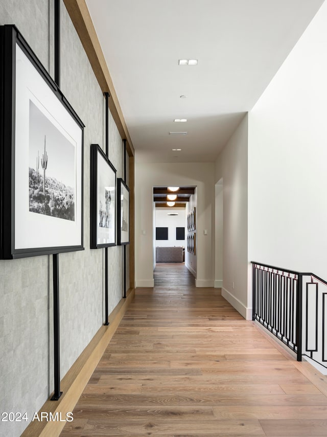 hallway featuring light hardwood / wood-style flooring