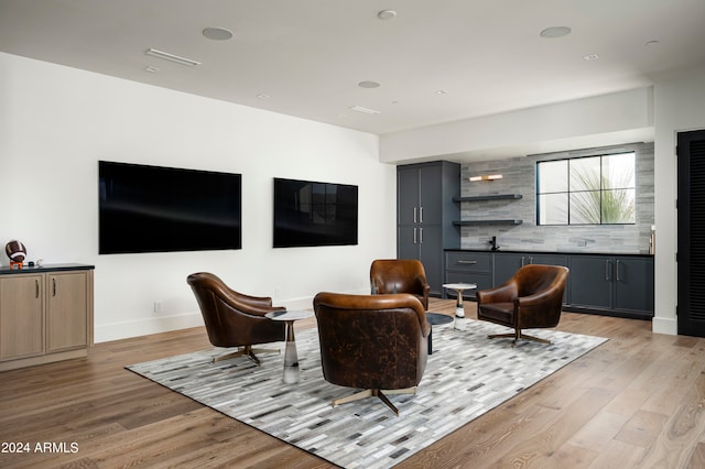 living room featuring light hardwood / wood-style flooring