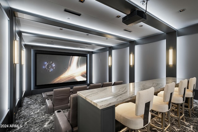 20958 N 112th St, Scottsdale, AZ 85255 - home theater room featuring marble finish floors