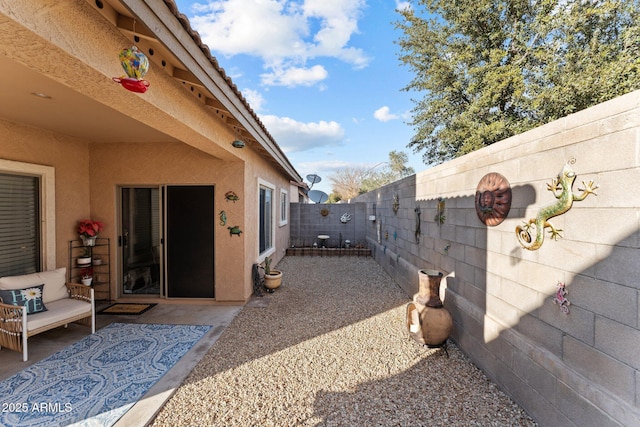 view of yard with a patio area