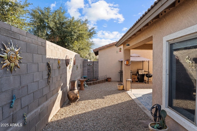 view of yard featuring a patio