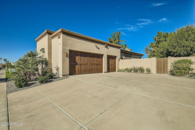 view of home's exterior with a garage