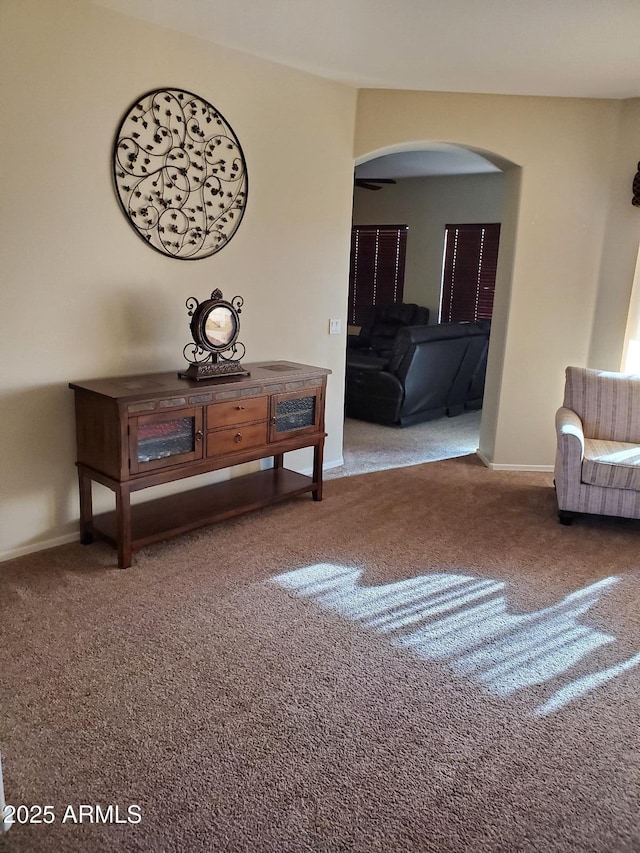 hallway with carpet