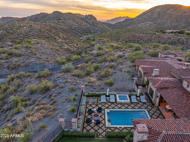 exterior space with a mountain view