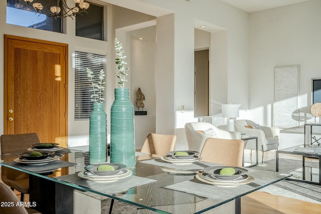 dining room featuring an inviting chandelier