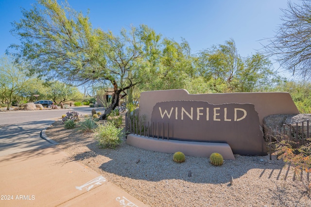 view of community sign