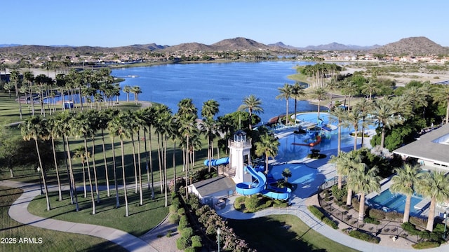 view of water feature with a mountain view