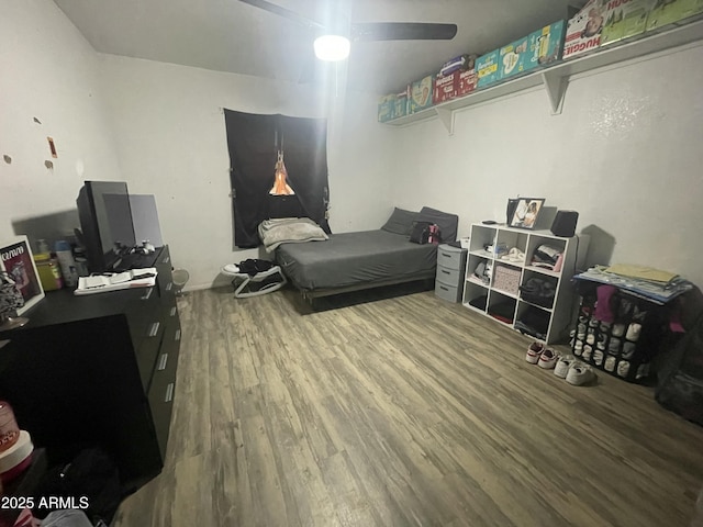 bedroom featuring wood-type flooring