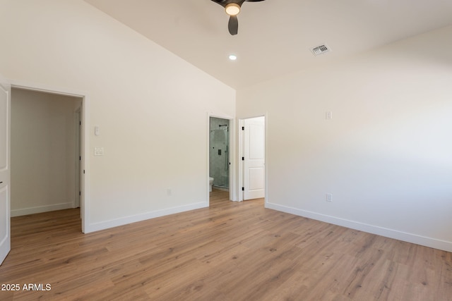 15038 E Greene Valley Dr, Fountain Hills, AZ 85268 - interior space with light wood-style flooring, high vaulted ceiling, and baseboards