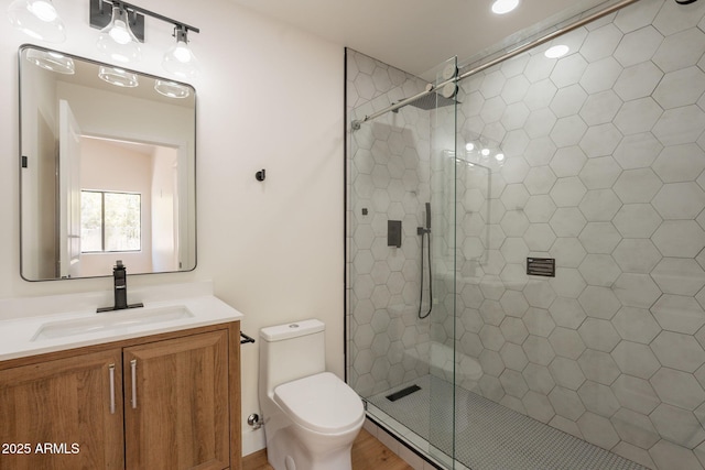 15038 E Greene Valley Dr, Fountain Hills, AZ 85268 - full bath featuring vanity, toilet, and a stall shower
