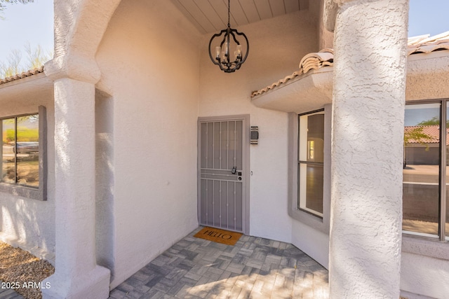 15038 E Greene Valley Dr, Fountain Hills, AZ 85268 - entrance to property with stucco siding and a tile roof