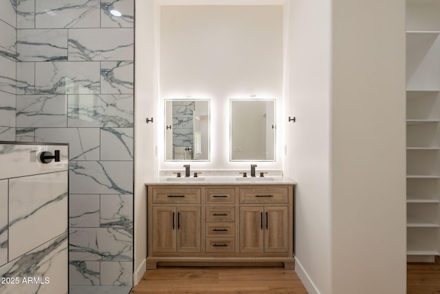 15038 E Greene Valley Dr, Fountain Hills, AZ 85268 - bathroom featuring double vanity, a sink, and wood finished floors