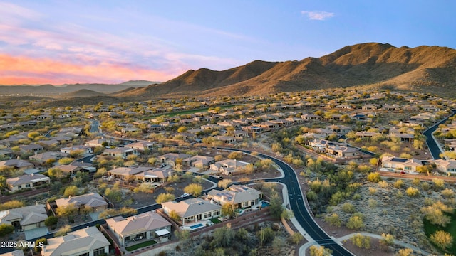 mountain view with a residential view