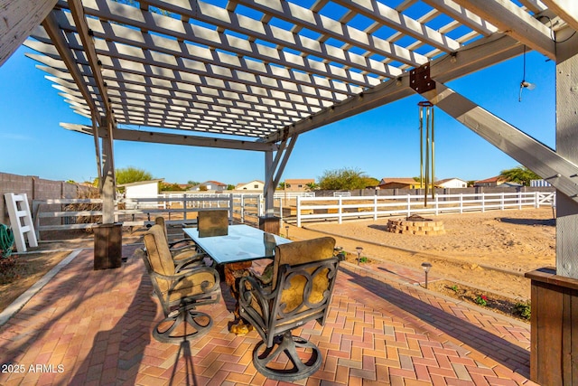 view of patio / terrace featuring a pergola