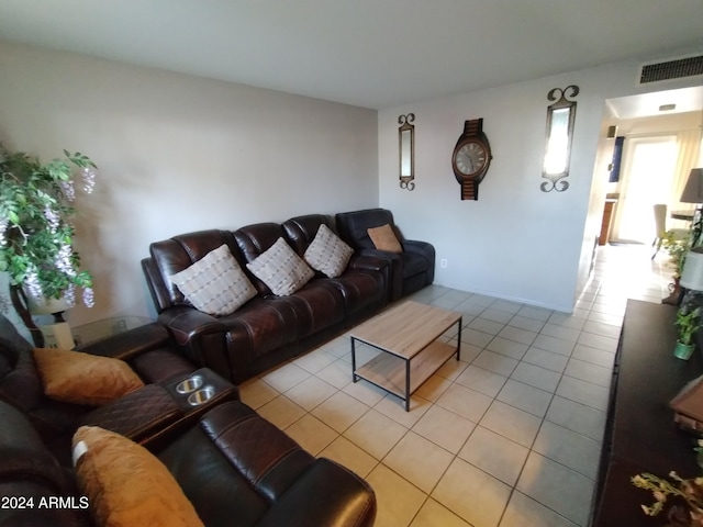 view of tiled living room