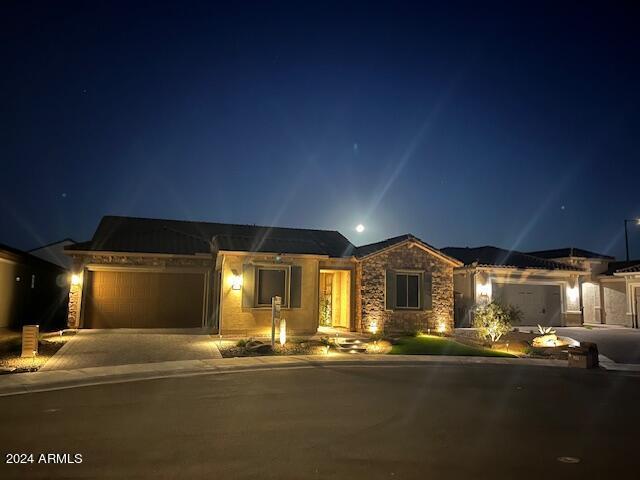 view of front of house with a garage