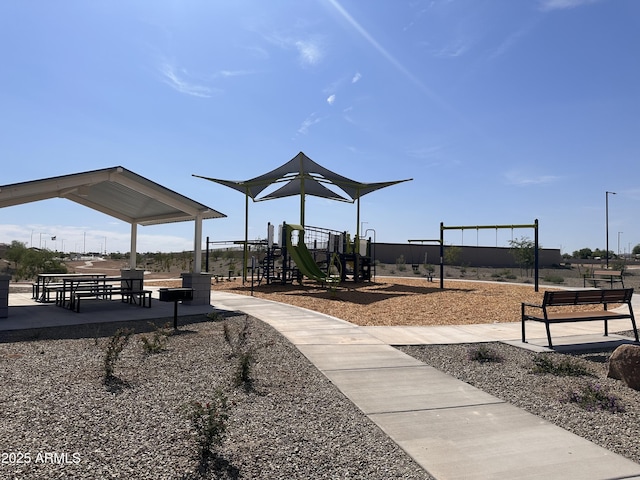 view of community featuring playground community