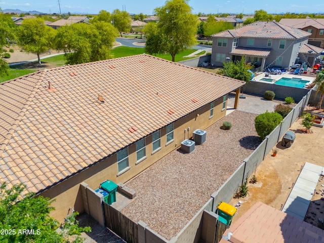 aerial view with a residential view