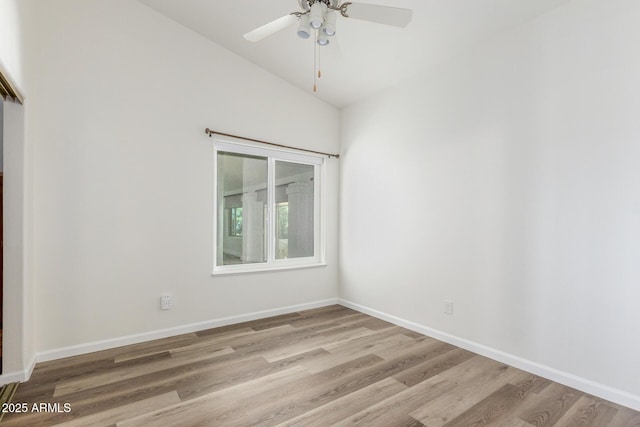 15009 E Palomino Blvd, Fountain Hills, AZ 85268 - unfurnished room featuring light wood-style floors, lofted ceiling, and ceiling fan