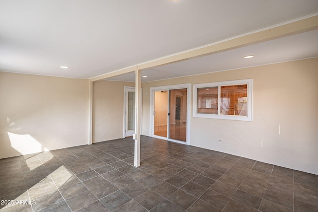 spare room with recessed lighting