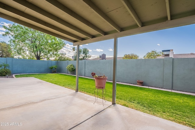 view of patio featuring a fenced backyard