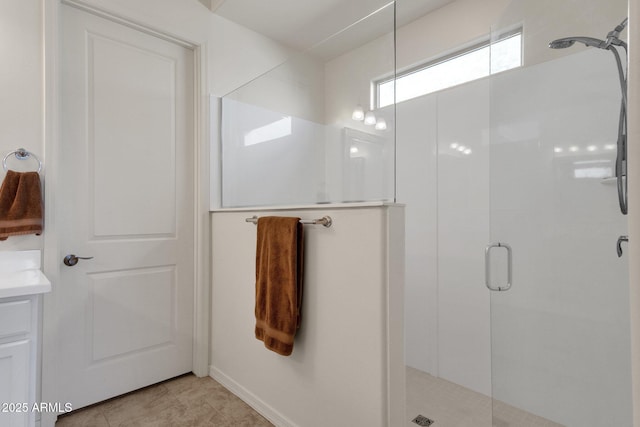 bathroom featuring walk in shower