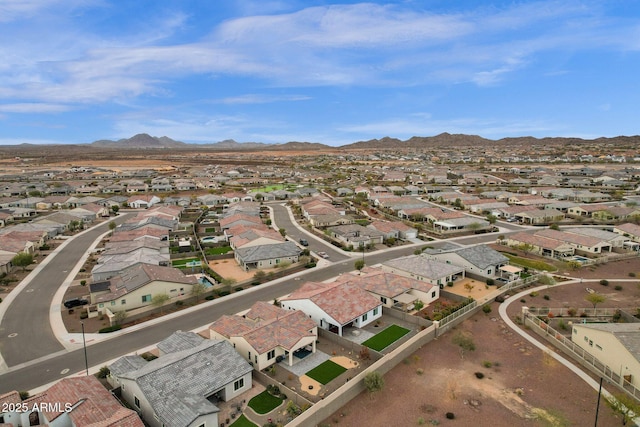 bird's eye view featuring a mountain view