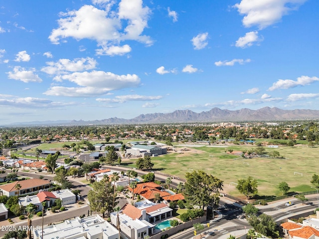 8361 E San Rafael Dr, Scottsdale, AZ 85258 - aerial perspective of suburban area with a mountain backdrop