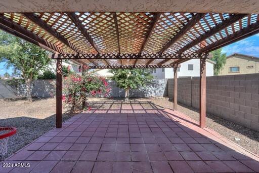 view of patio with a pergola