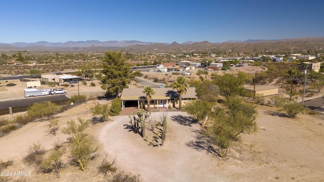 bird's eye view featuring a mountain view