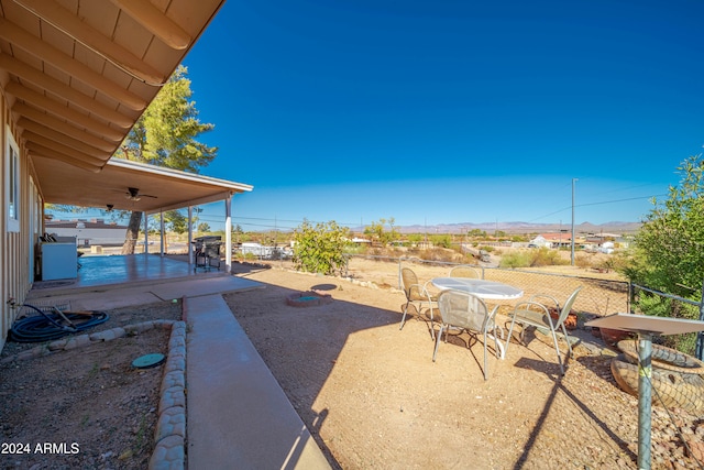 view of patio / terrace with ceiling fan