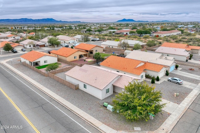 bird's eye view with a mountain view