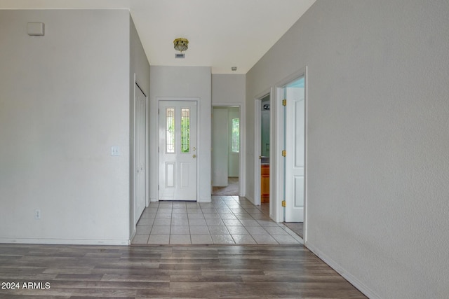 entrance foyer with light hardwood / wood-style flooring