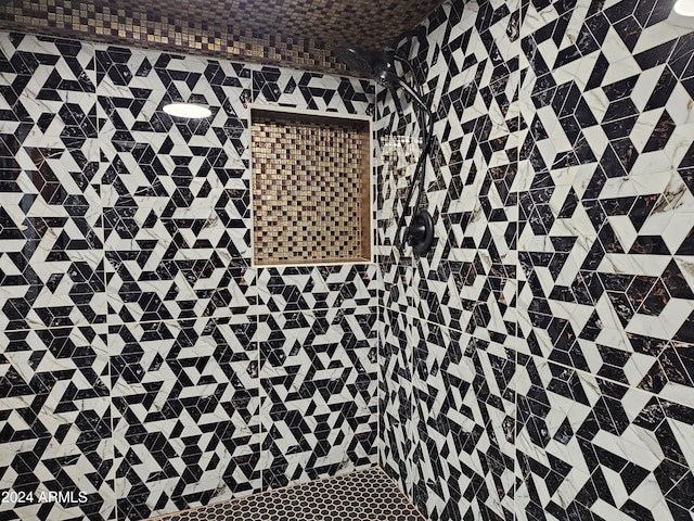 bathroom with a shower