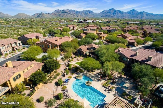 20750 N 87th St Unit 2103, Scottsdale, AZ 85255 - aerial view of residential area featuring mountains and a pool