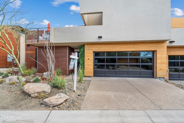 contemporary house with a garage