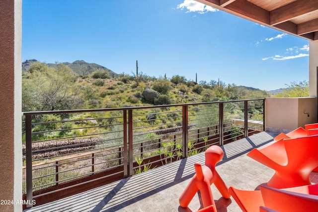 balcony with a mountain view