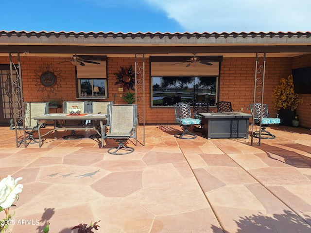 view of patio / terrace with ceiling fan