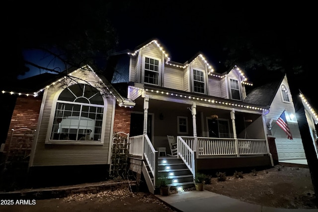 view of front of property with covered porch